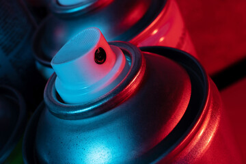 aerosol paint spray can. colors. - 489490512