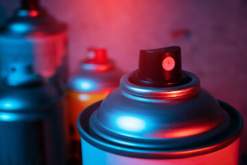 aerosol paint spray can. colors. - 489490570