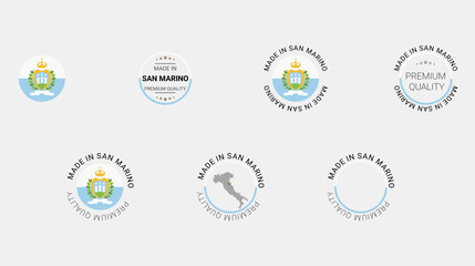 Vector set  Сircle  made in San Marino badges  , premium quality, vector illustration