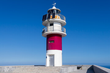 Beautiful lighthouse in the town of Cariño in Galicia