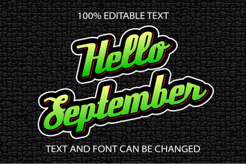 Hello September Editable Text Effect Vintage Style