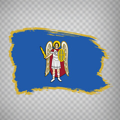 Flag of Kyiv brush strokes. Flag of Kyiv is capital Ukraine on transparent background for your web site design, app, UI.  EPS10. 