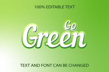 Go Green Editable Text Effect Vintage Style