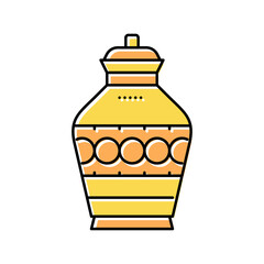 funeral urn color icon vector isolated illustration