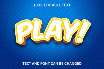 Fototapeta premium Play Editable Text Effect emboss Style
