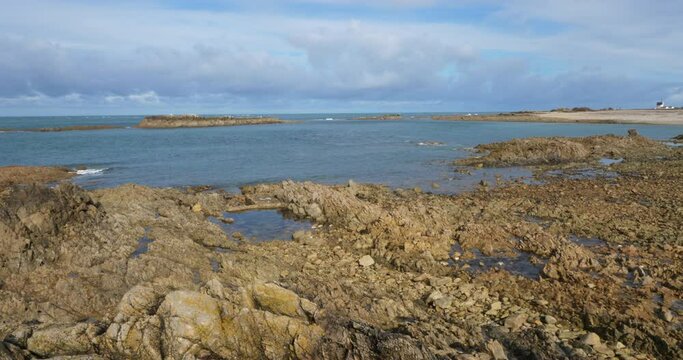 The lighthouse in Goury, Cap de la Hague, Cotentin peninsula, France