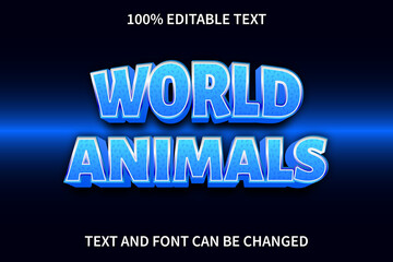 World Animals Text Effect Modern Style