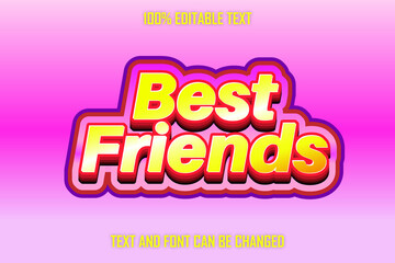 Best Friends Text Effect Emboss Style