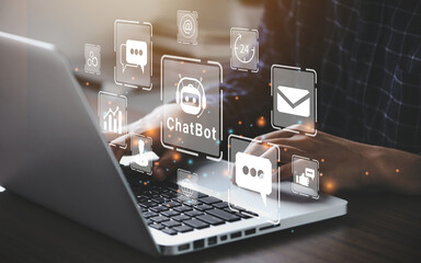 Using system AI Chatbot in computer or mobile application to uses artificial intelligence chatbots...