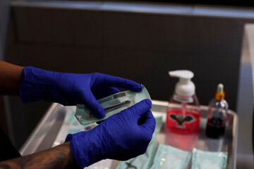 Person working in a beauty center