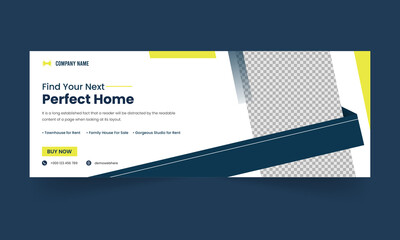 Perfect home real estate social media cover design