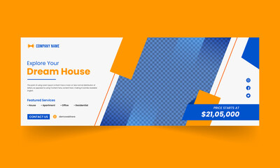 Dream house real estate social media cover and banner design