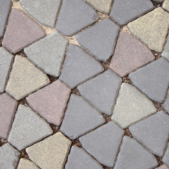 Background of old stone paving street walkway block.