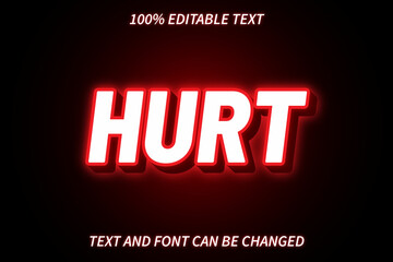 Hurt Editable Text Effect Modern Glow Style