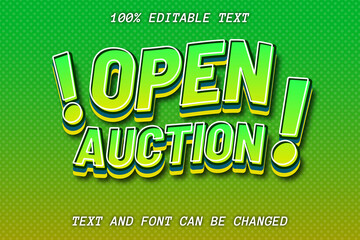 Open Auction Editable Text Effect modern Style