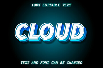 Obraz premium Cloud Editable Text Effect Emboss Style
