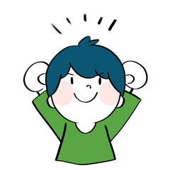 ガッツポーズ男の子