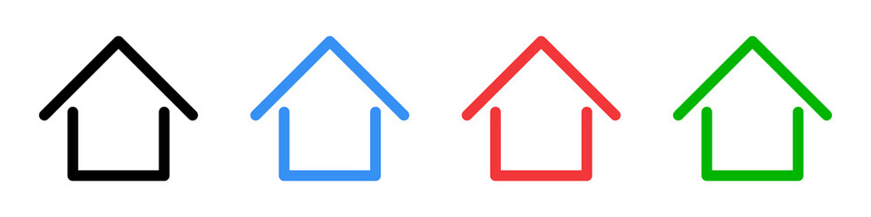 A set of house icons. Home and real estate. Vectors.
