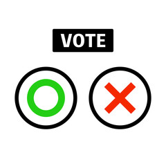 Vote in elections. Circle and cross sign. Editable vectors.