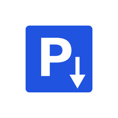 Parking lot location indicator. Parking lot sign. Vector.