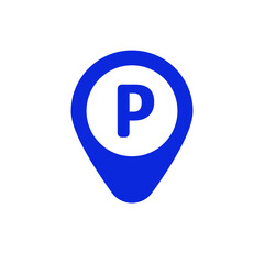 Map pin for parking lot. Parking lot location information. Editable vectors.