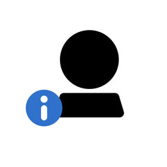 Person with information icon. Vector.