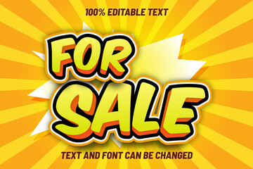 For Sale Editable Text Effect Comic Style