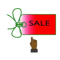 Sale writing sticker element for vector merchandise promotion