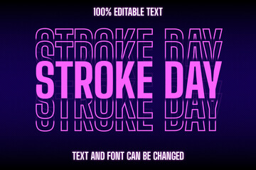 Stroke Day Editable Text Effect Modern Style