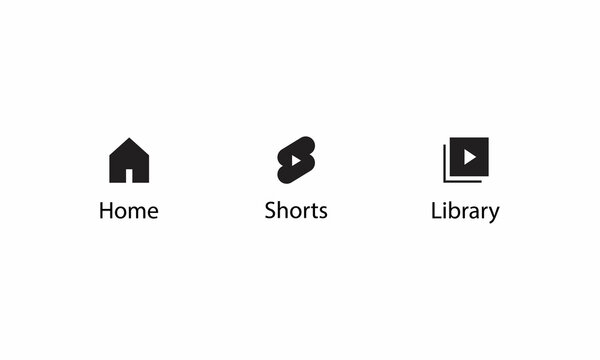 Home, Shorts, and Library Icon Vector Illustration