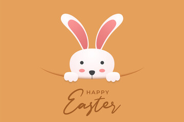 Happy easter background in paper style