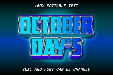 October Day Editable Text Effect Retro Style