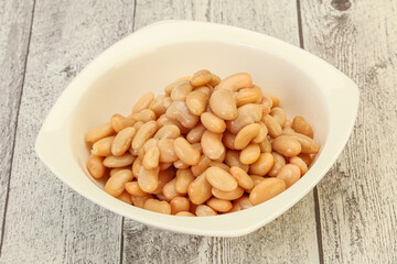 White beans kidney in the bowl