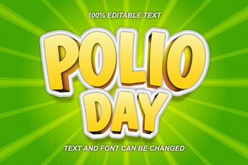 Polio Day Editable Text Effect Comic Style
