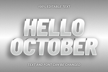 Hello October Editable Text Effect Modern Style