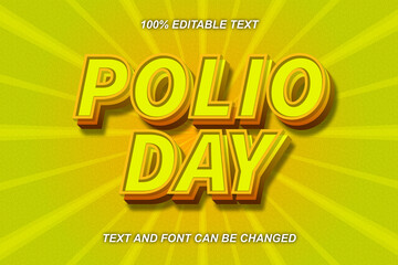 Polio Day Editable Text Effect Comic Style