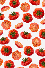 Red Tomato on a wallpaper background