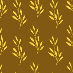 seamless pattern in autumn theme, vintage style, beige, gold, bronze and patina colors, a set of several individual patterns with repeating elements