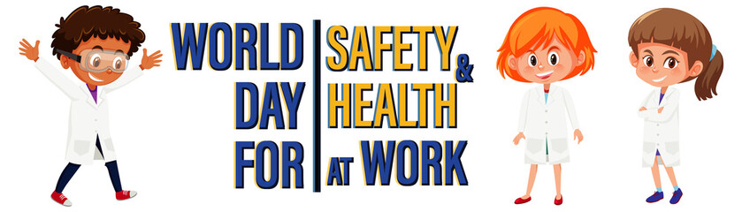 Poster design for world day for safety & health at work with kids