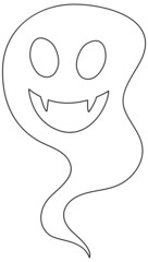 Ghost doodle outline for colouring
