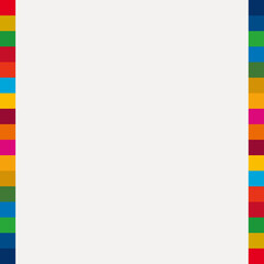 SDGsの17色を使用した正方形のタイトルフレーム　3
