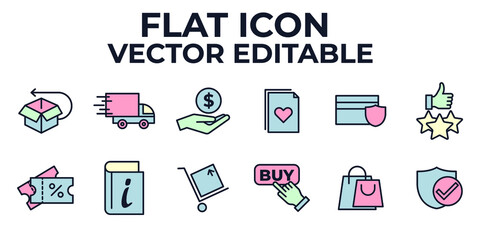 E-Commerce set icon symbol template for graphic and web design collection logo vector illustration