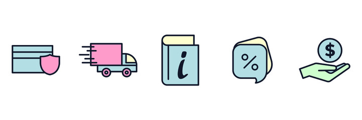 E-Commerce set icon symbol template for graphic and web design collection logo vector illustration