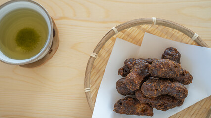 かりんとう　”Japanese deep fried brown sugar snack”