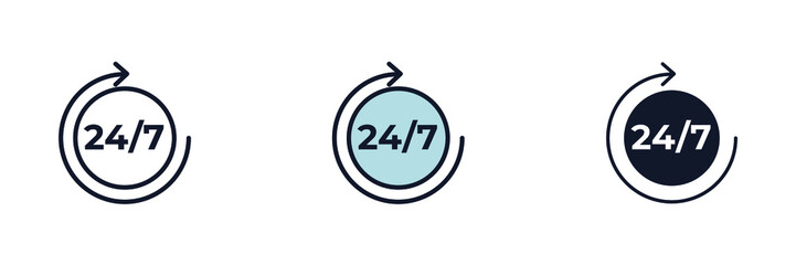 24 Hours a day service icon symbol template for graphic and web design collection logo vector illustration