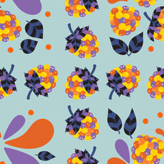 Raspberry Boom Seamless Surface Pattern Design
