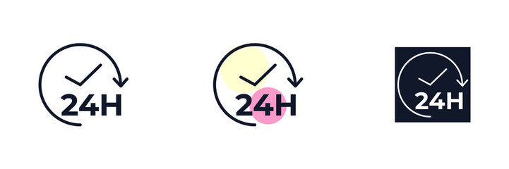 24 hours icon symbol template for graphic and web design collection logo vector illustration