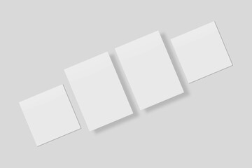 Blank paper for mockup. 3D Render.	
