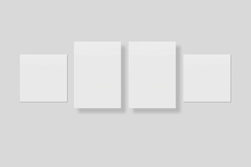 Blank paper for mockup. 3D Render.	
