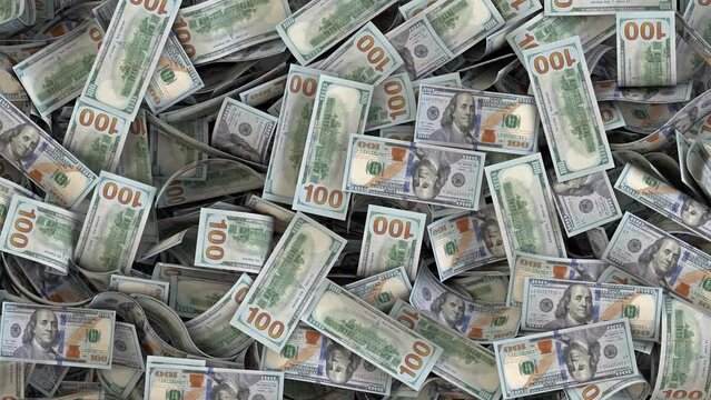 Falling US Dollar Bills Money Transition
